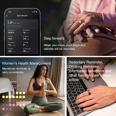 New R10 Waterproof Smart Ring Health Monitor Men & Women Health & Sleep Monitor Smart Rings Multi-Sport Modes Qring APP